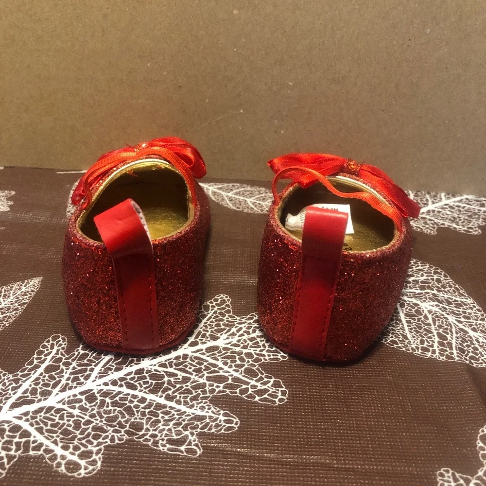 Rising Star infant red Glitter Soft shoe Size 6-9M NWOT